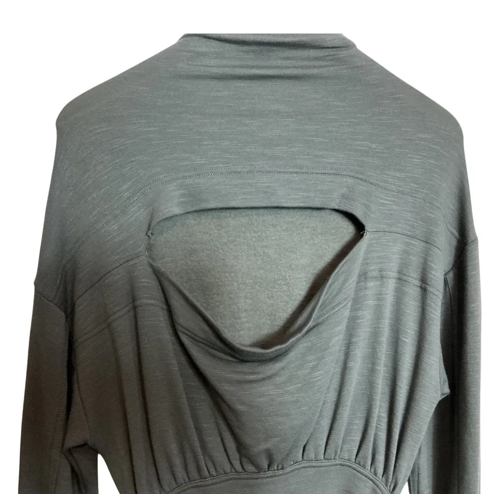 Daily Practice Women's Small Gray Ruched Cutout Mini Dress Soft - Picture 8 of 12